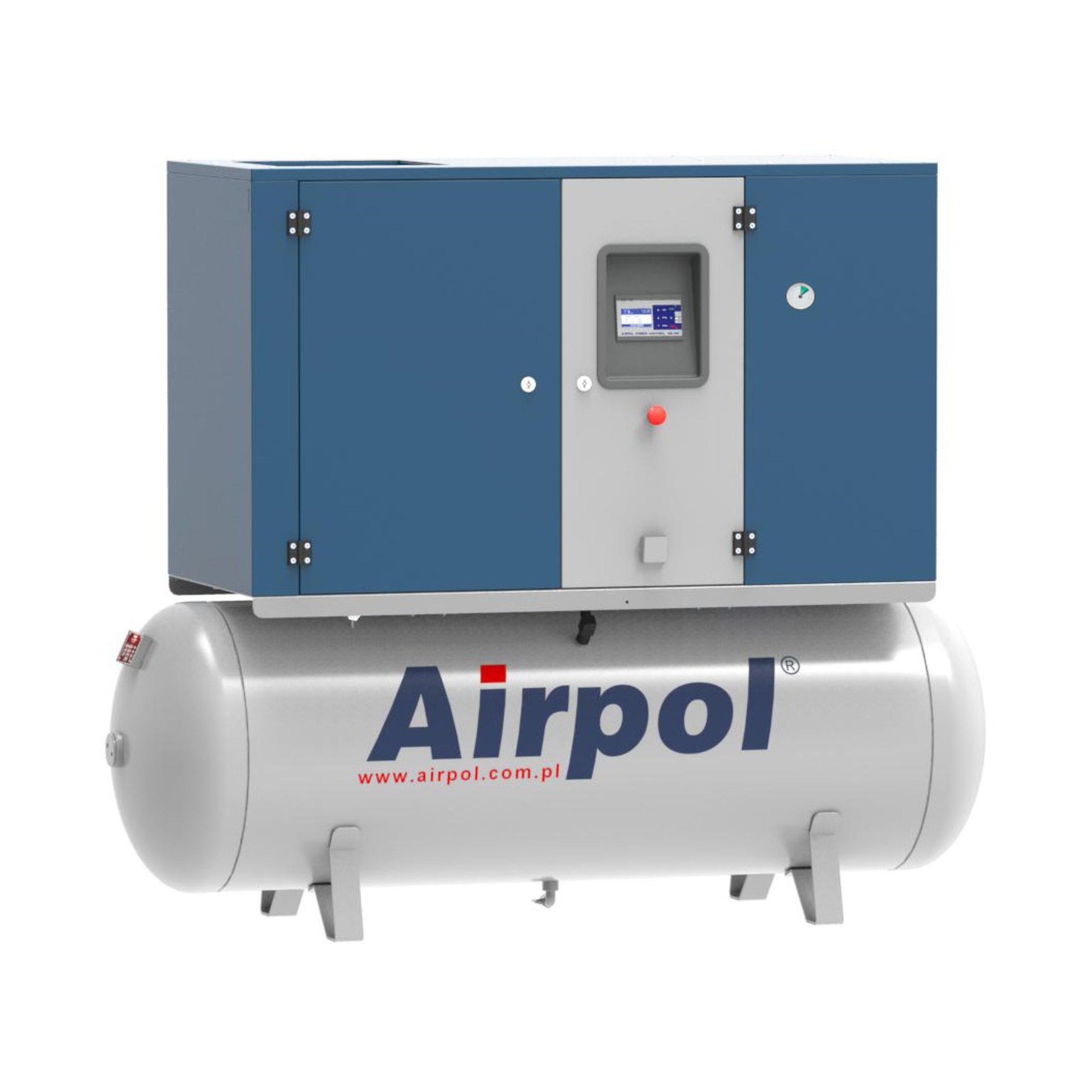 Ölgeschmierter Schraubenkompressor auf Tank mit Kältetrockner Airpol KT5